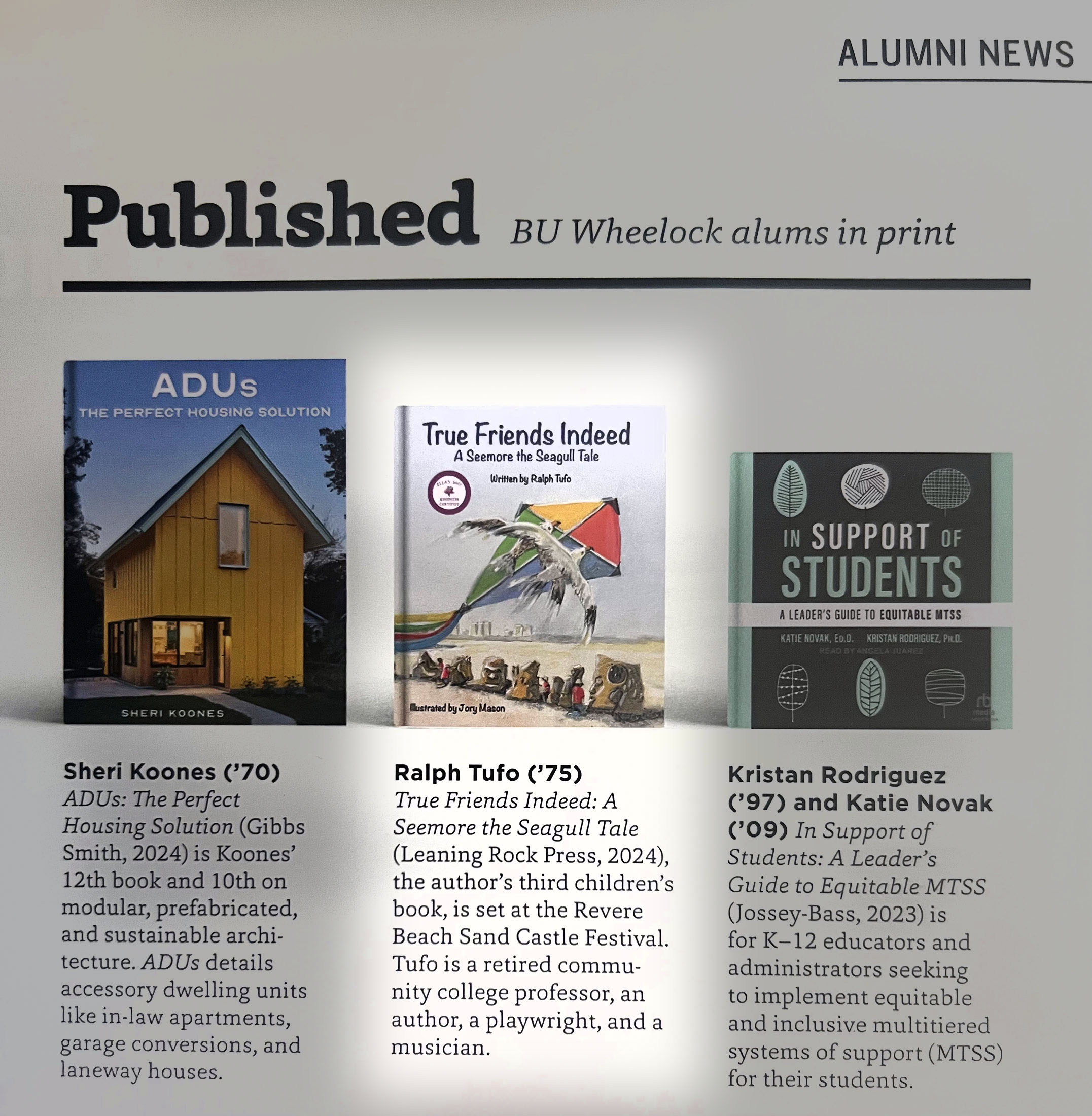 Ralph Tufo's BU Wheelock Almuni